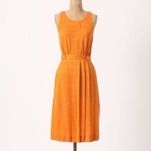 Anthropologie Vibrant Orange Midi Dress